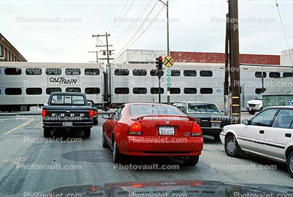 Townsend and 7th street intersection, Potrero Hill, CalTrain, Passenger Railcar