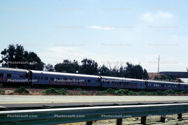 Ringling Brothers, Barnum & Bailey Circus train, Interstate Highway I-5, Oceanside