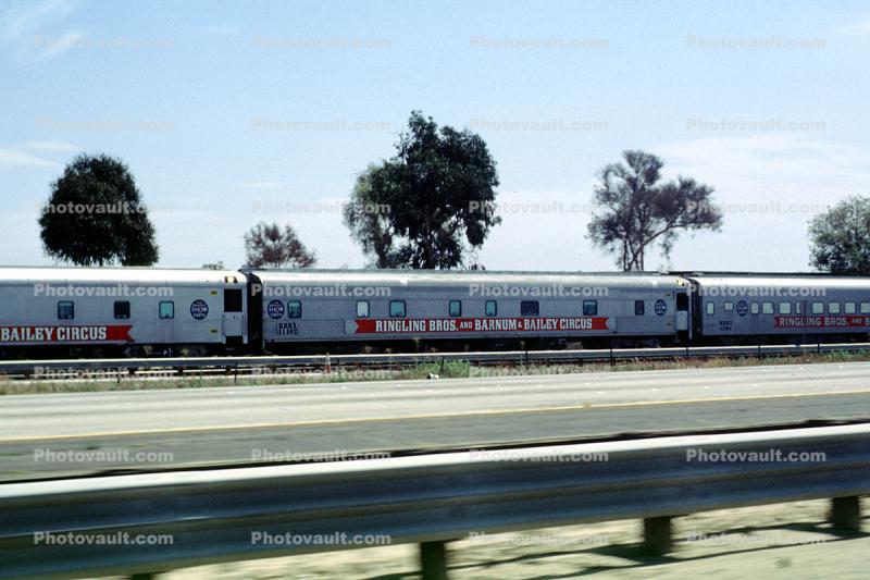 Ringling Brothers, Barnum & Bailey Circus train, Interstate Highway I-5, Oceanside