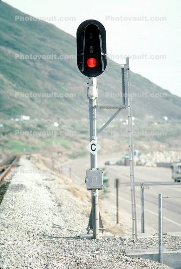 Train Signal, California Coast, PCH, coastline