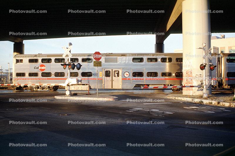 Passenger Railcar, Caltrain, train crossing