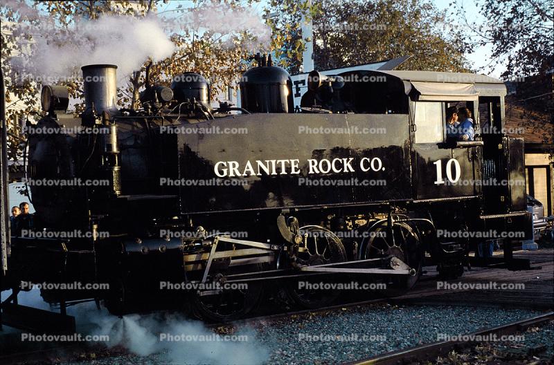 Granite Rock Co. Oil fired 0-6-0T engine originaly built for the U.S. Army, Sacramento