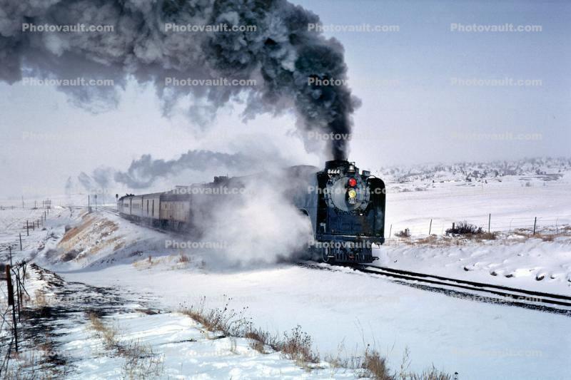 UP 844, 4-8-4, Buford, Smoke, Union Pacific, UP #8444, November 1971, 1970s