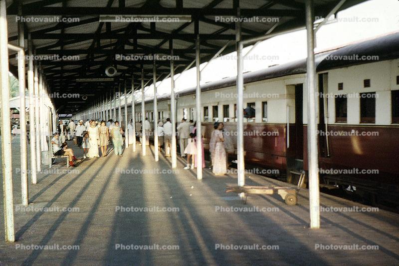 Train Station, platform, railcars, shadow