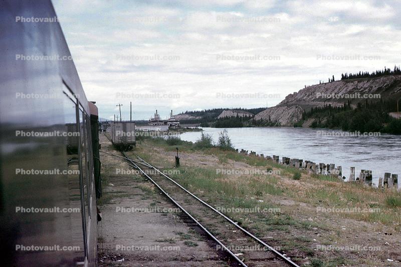 White Pass, Alaska Railroad, W P & Y R, White Pass & Yukon Route, River, 1960s
