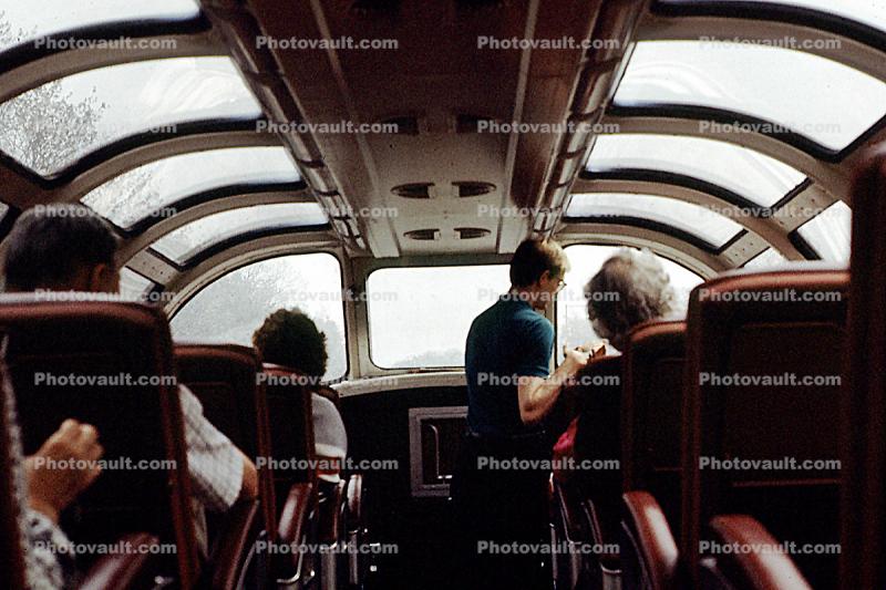 Inside an Observation Car, Vista Dome, Passenger Railcar, Canada, 1950s