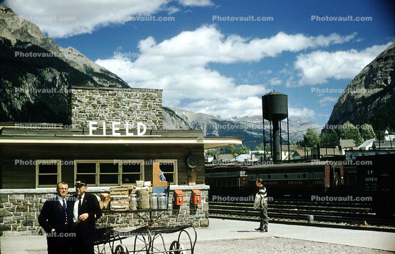 Field, Train Station, Depot, Water Tower, 1950s