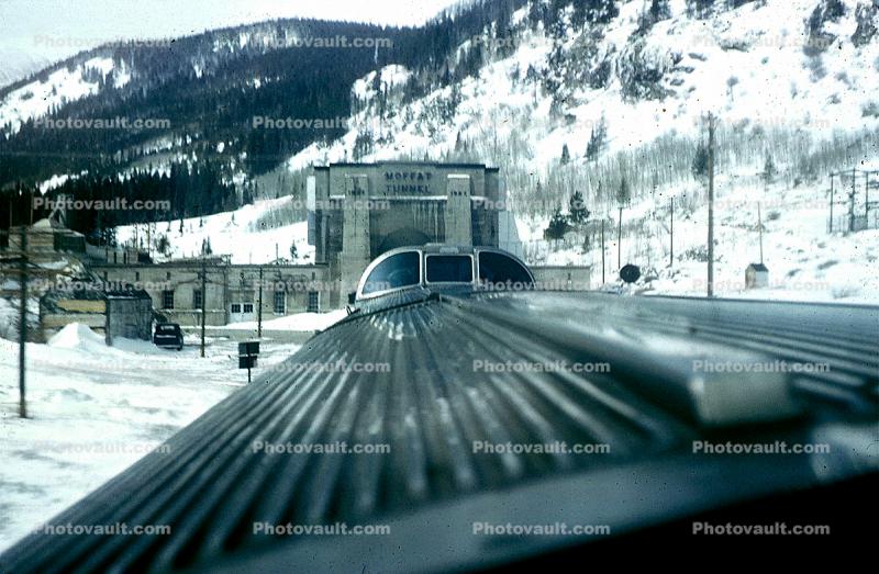 Observation Passenger Railcar, Zephyr, Moffat Tunnel, Colorado, East Portal, Rollinsville, 1950s
