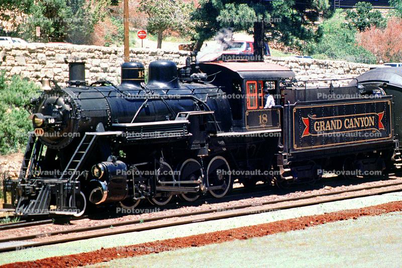 GCRY 18, Alco 2-8-0, Grand Canyon Railway, 1990