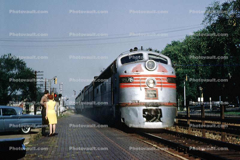 CBQ 9976, EMD E8A, Burlington Route, Chicago Burlington & Quincy, CB&Q, 1960s, F-Unit