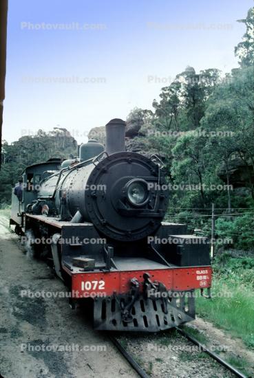 1072, Steam loco #1072 'The City of Lithgow', 4-6-2 ('Pacific'), express passenger engine, NSW Blue Mountains, Sydney, Australia, 1950s