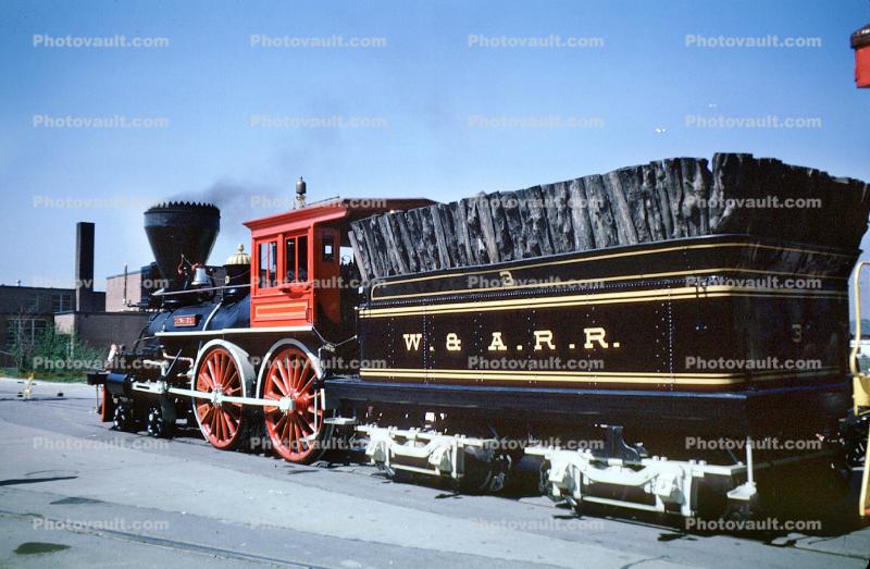 W & A.R.R., General Western & Atlantic Railroad, 4-4-0 "American Standard" steam locomotive, The General, 1963