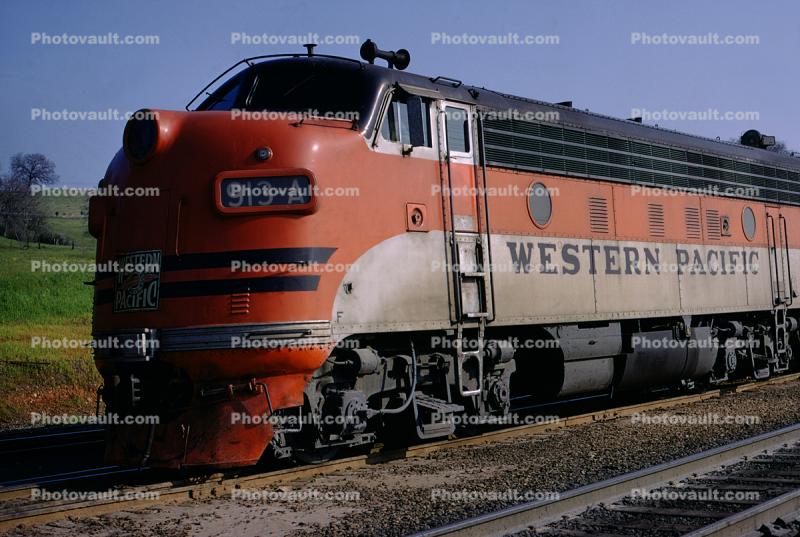 913-A, Western Pacific F-Unit Diesel Locomotive, F-Unit, WP 913, EMD FP7