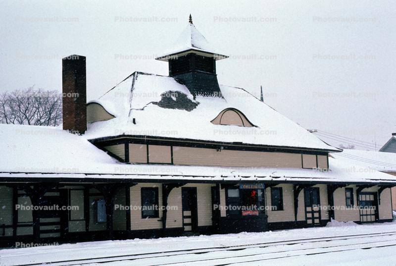 Delaware & Hudson Railroad Train Station, Depot, Cobieskill New York, December 1973, 1970s