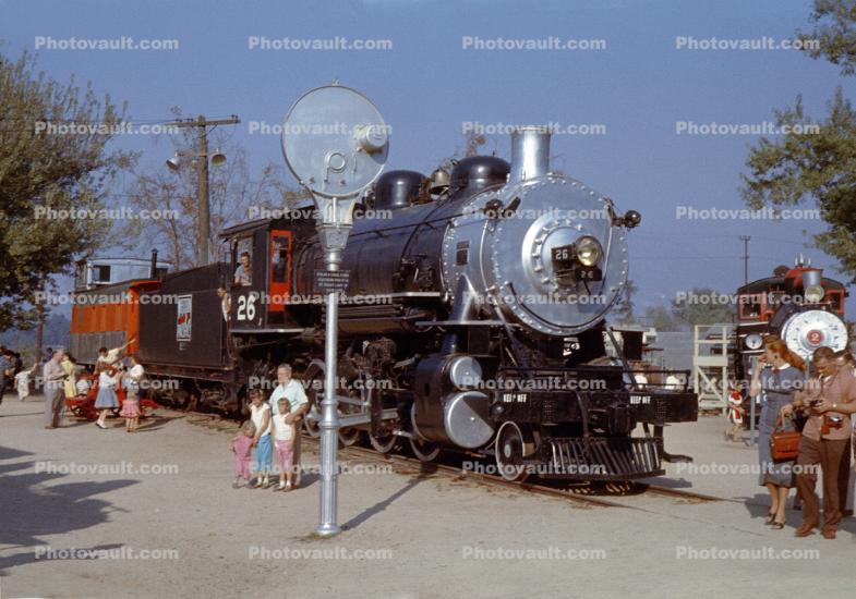 Western Pacific 2-8-0 (Consolidation) locomotive, Griffith Park, October 1956, 1950s