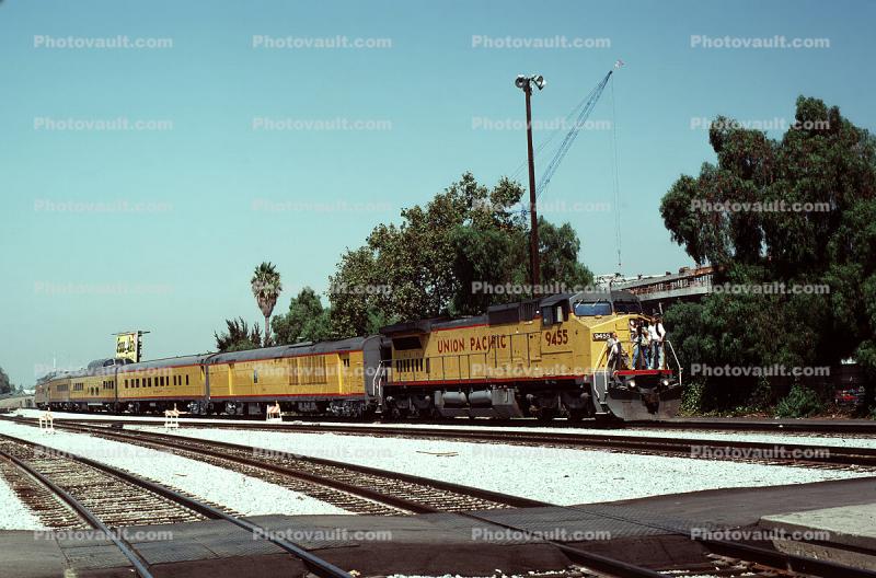 UP 9455, Diridon Station, San Jose, Union Pacific, 1992