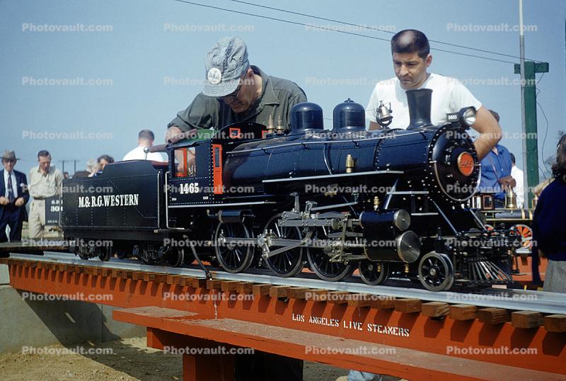 Steam Loco 1465, Los Angeles Live Steamers, Griffith Park, 1950s