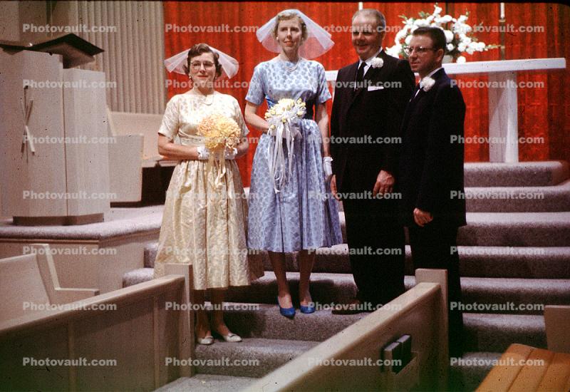 Inside the Church, ceremoney, women, men, 1950s