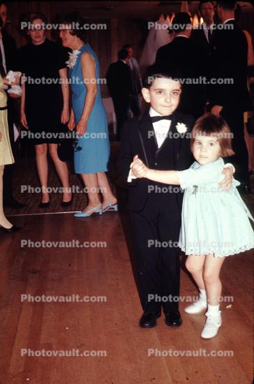 Borther and Sister on the dance floor, cute, 1950s