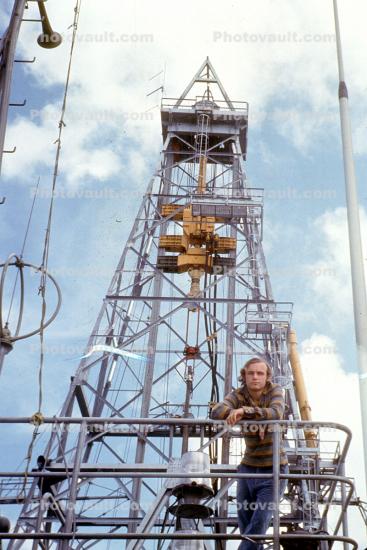 this is me on the Oil Exploration Ship, Glomar Coral Sea, Global Marine, 1974, 1970s, IMO: 7366506