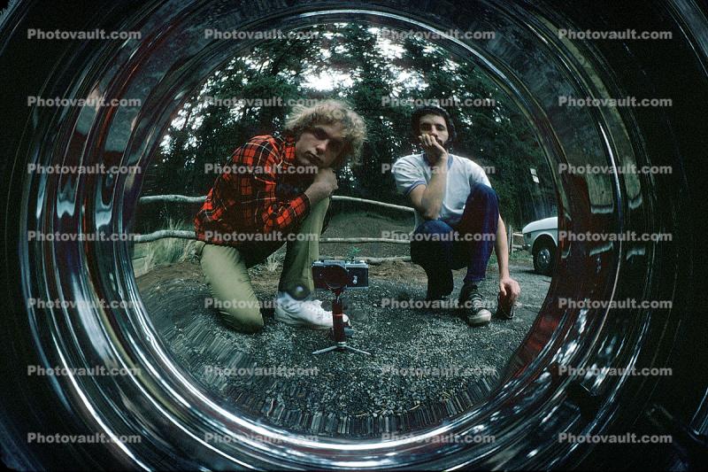 Me, Hubcap, Reflection, Eugene, Oregon, 1975, Bob, 1970s, selfie