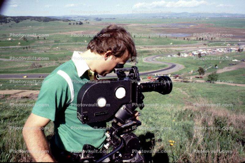 filming at Searspoint Raceway, Sonoma County, 1979, Eclair NPR, 1970s