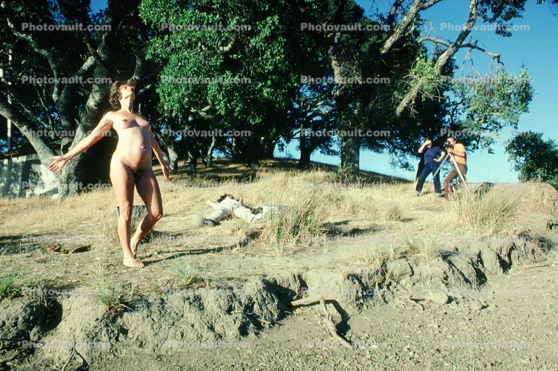 Filming for Dorothy Fadiman Film, Bon Tempe Lake, Marin County, California, 1980, 1980s