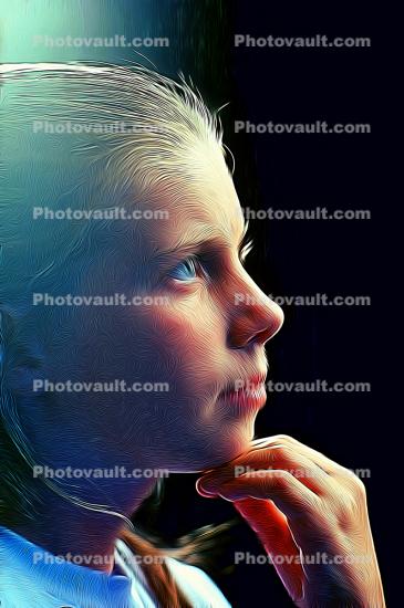 Profile of a girls face, Paintography