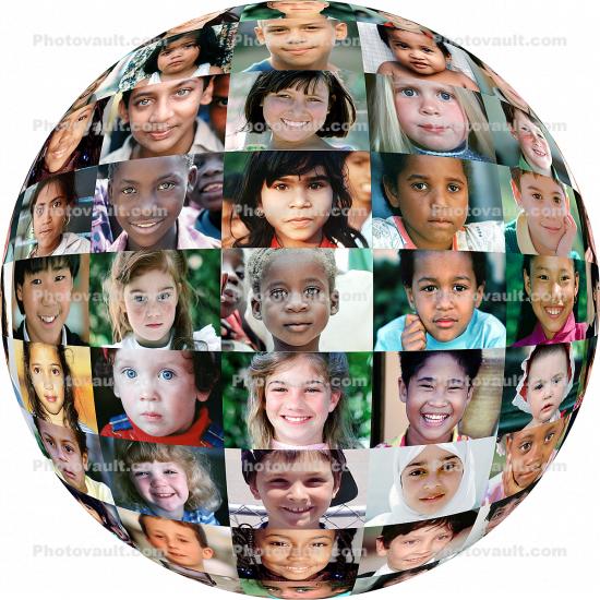 Globe of Childrens Faces