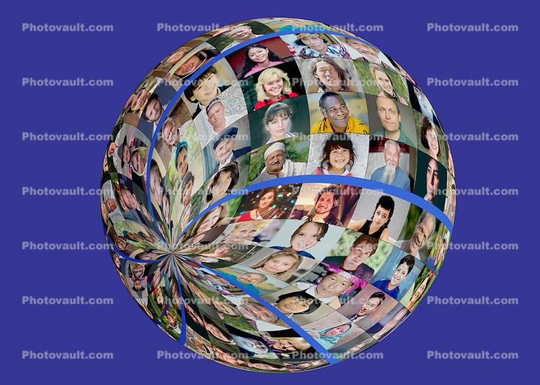 The Vortex of Humanity, Globe, Diversity, Faces