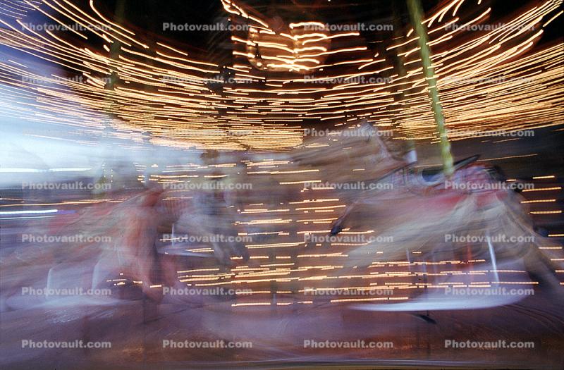 Horse Carousel, Carousel, Merry-Go-Round, spinning lights, dizzy