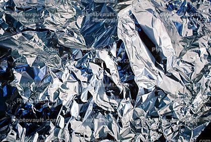 crumpled aluminum foil, metal