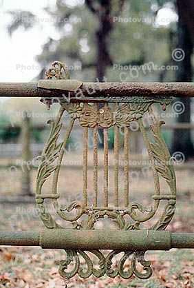 rust, ornate railing