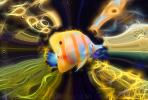 Long Nosed Butterflyfish, Abstract Art, Fantasy, Surreal, Paintography, sea creature, Transcendental and Psychedelic