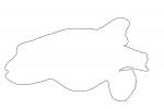 Golden Puffer outline, (Arothron meleagris), Tetraodontiformes, Tetraodontidae, pufferfish, line drawing, shape, AAAV06P02_11O
