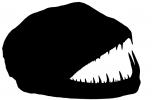Vampire Characin, (Hydrolycus Scomberoides), teeth, jaw, fish head, mean, scary silhouette, shape, logo, AABV05P03_14M