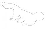 Bubble Eyes goldfish line drawing, outline
