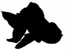 Ranchu silhouette, logo, shape