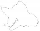 Ranchu Goldfish outline, line drawing, logo, shape, AAGD01_041O