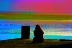 Woman, Pier, Dock, Psychedelic, Bodega Bay, Sonoma County, California, psyscape, ABGD01_147