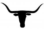 Texas Longhorn silhouette, logo, shape, ACFV02P14_03BWM