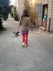 Beata Walking Little Penut her Dog
