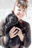 Labrador Retriever, woman, Beata with her Puppy, ADSV03P05_14