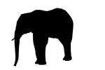Elephant Silhouette, logo, baby, shape, AMEV01P01_19M