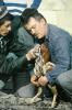 Wiping off blood, Man encouraging his rooster, Tashkent, Uzbekistan, AZFV01P04_01