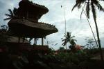 grass thatched roof, building, lotus flowers, Penjors, bamboo & palm leaf flags, Sod, CADV01P01_10