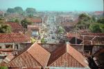 Village, street, rooftops, trees, Yogyakarta