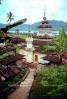 jungle, Temple, Minaret, building, banana tree, Lake Maninjan, Danau Maninjau, West Sumatra, Indonesia