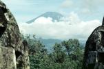 Mountains, Clouds, Trees, Volcano, Borobudur Temple, near Magelang, Central Java, Monument, landmark, shrine, CADV01P11_05