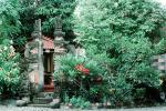Entrance, steps, flowers, garden, statues, trees, jungle, Denpasar Bali, CADV01P15_10